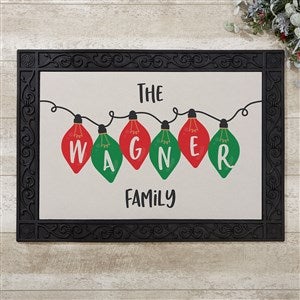 Holiday Lights Personalized Christmas Doormat- 18x27 - 37142-S