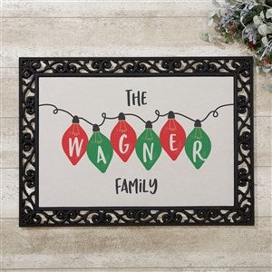 Holiday Lights Personalized Christmas Doormat- 18x27 - 37142-S