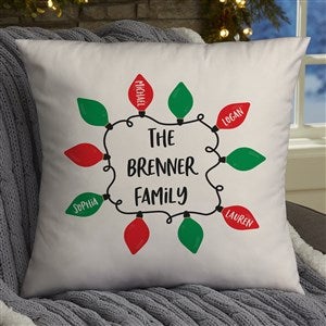 Holiday Lights Personalized Christmas 18 Velvet Throw Pillow - 37143-LV