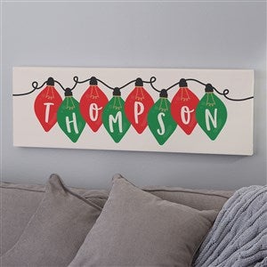 Holiday Lights Personalized Christmas Long Canvas Print- 8"x 24" - 37144-8x24