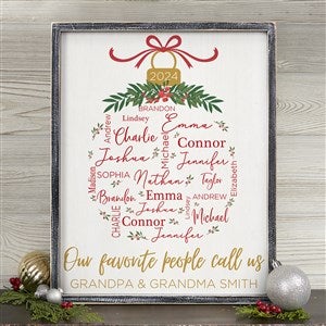Merry Family Personalized Blackwashed Frame Wall Art- 14 x 18 - 37150B-14x18