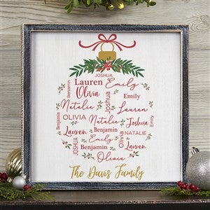 Merry Family Personalized Blackwashed Frame Wall Art- 12" x 12" - 37150B-12x12
