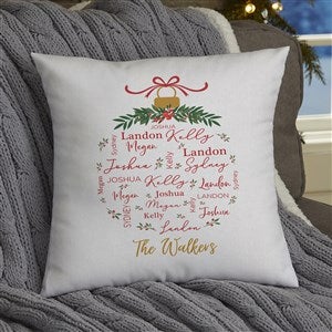 Merry Family Personalized Christmas 14 Velvet Throw Pillow - 37152-SV