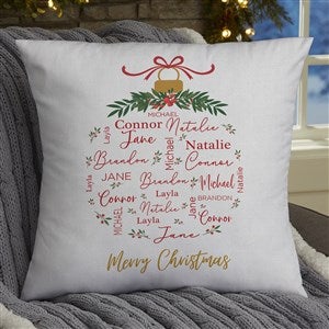 Merry Family Personalized Christmas 18" Velvet Throw Pillow - 37152-LV