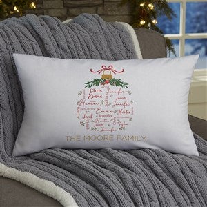 Merry Family Personalized Christmas Lumbar Velvet Throw Pillow - 37152-LBV