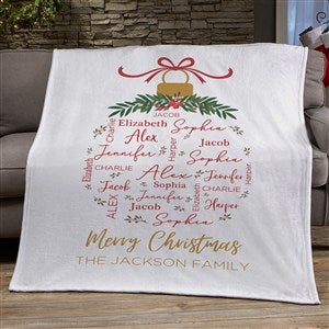 Merry Family Personalized Christmas 50x60 Lightweight Fleece Blanket - 37153-LF