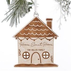 Christmas Cottage Personalized Wood Ornament- Whitewash - 37162-W