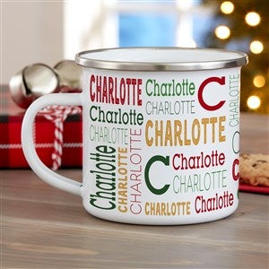Christmas Repeating Name Personalized Enamel Mug - 37170-S