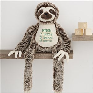 Birth Info Personalized Long Legged Sloth Stuffed Animal - 37180