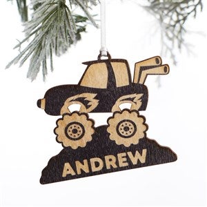 Monster Truck Personalized Wood Ornament- Black - 37198-BLK