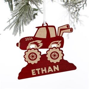 Monster Truck Personalized Wood Ornament- Red Maple - 37198-R