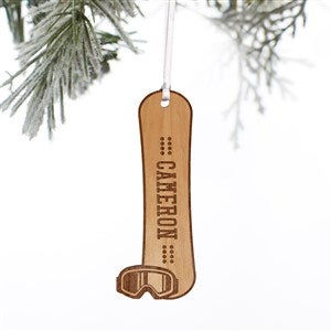 Snowboard Personalized Wood Ornament- Natural - 37201-N