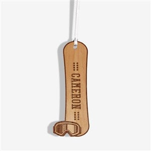 Snowboard Personalized Wood Ornament- Natural - 37201-N