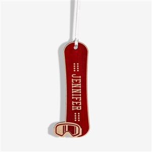 Snowboard Personalized Wood Ornament- Red Maple - 37201-R