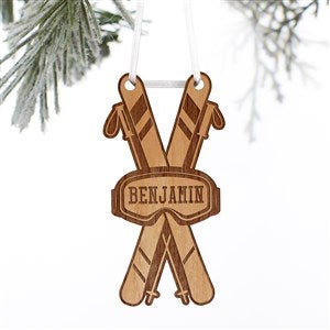 Skies Personalized Wood Ornament- Natural - 37202-N