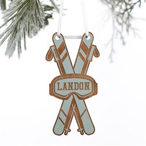 Skies Personalized Wood Ornament- Blue Stain - 37202-B