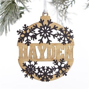 Snowflake Name Personalized Wood Ornament- Black - 37205-BLK