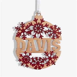 Snowflake Name Personalized Wood Ornament- Red Maple - 37205-R