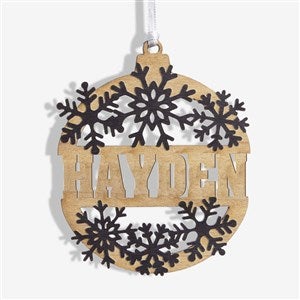 Snowflake Name Personalized Wood Ornament- Black - 37205-BLK