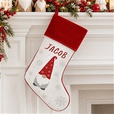 Christmas Gnome Personalized Burgundy Christmas Stockings - 37207-B