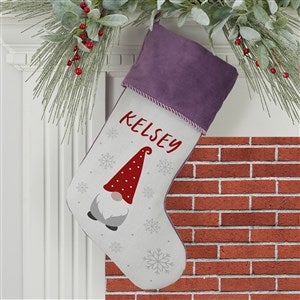 Christmas Gnome Personalized Christmas Stockings - Purple - 37207-P