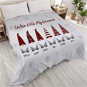 Christmas Gnome Personalized 90x108 King Plush Fleece Blanket - 37210-K