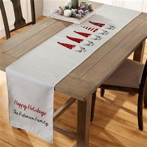 Christmas Gnome Family Personalized Table Runner- 16 x 96 - 37211