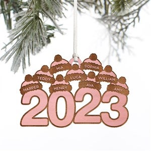 2023 Personalized Wood Ornament- Pink Stain - 37227-P