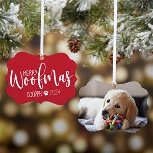 Merry Woofmas Personalized Photo Metal Ornament - 37231-P