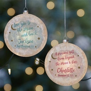 Beyond The Moon Personalized Lightable Frosted Glass Ornament - 37239