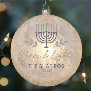 Spirit of Hanukkah Menorah  Personalized Lightable Frosted Glass Ornament - 37240