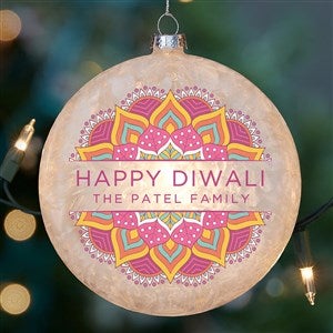 Diwali Personalized Lightable Frosted Glass Ornament - 37241