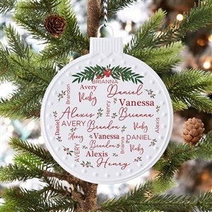 Merry Family Personalized White Enamel Ornament - 37290