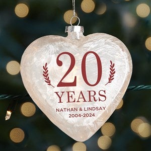 Love Everlasting Personalized Lightable Frosted Glass Heart Ornament - 37298