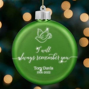 Always Remember You Personalized LED Green Glass Ornament - 37301-G