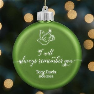 Always Remember You Personalized LED Green Glass Ornament - 37301-G
