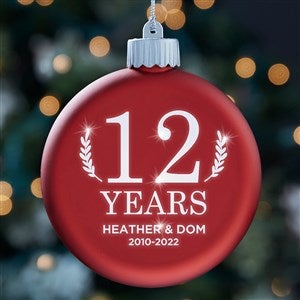 Love Everlasting Personalized LED Red Glass Ornament - 37306-R