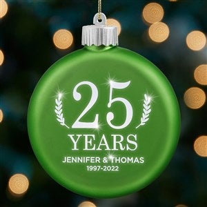 Love Everlasting Personalized LED Green Glass Ornament - 37306-G