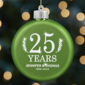 Love Everlasting Personalized LED Green Glass Ornament - 37306-G