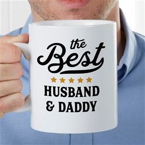Best Dad Ribbon Personalized Coffee Mug 30 oz.- White - 37322
