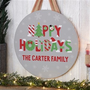 The Joys Of Christmas Round Wood Wall Sign - 37328