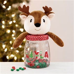 The Joys Of Christmas Personalized Reindeer Christmas Candy Jar - 37340-R