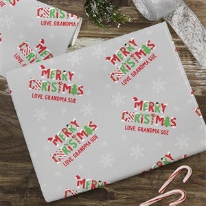 The Joys Of Christmas Personalized Wrapping Paper Roll - 6ft Roll - 37341