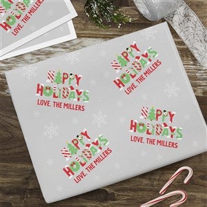 The Joys Of Christmas Personalized Wrapping Paper Sheets - Set of 3 - 37341-S