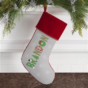 The Joys Of Christmas Personalized Burgundy Christmas Stocking - 37342-B