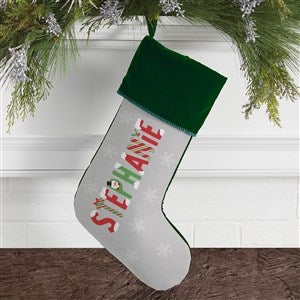 The Joys Of Christmas Personalized Green Christmas Stocking - 37342-G