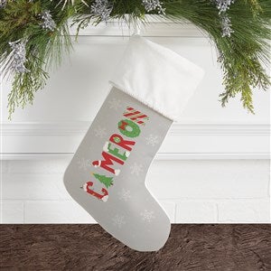 The Joys Of Christmas Personalized Ivory Christmas Stocking - 37342-I