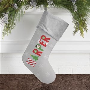 The Joys Of Christmas Personalized Grey Christmas Stocking - 37342-GR