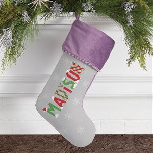 The Joys Of Christmas Personalized Purple Christmas Stocking - 37342-P