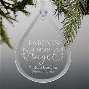 Personalized Kids Memorial Glass Teardrop Ornament - Parents of an Angel - 37344-S